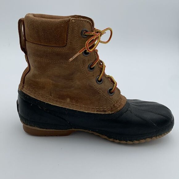 Sorel Cheyanne brown leather waterproof insulated duck boots Womans size 7 - Picture 4 of 11